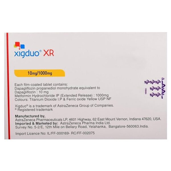 XIGDUO 10 MG/1000MG (DAPAGLIFLOZIN/METFORMIN)