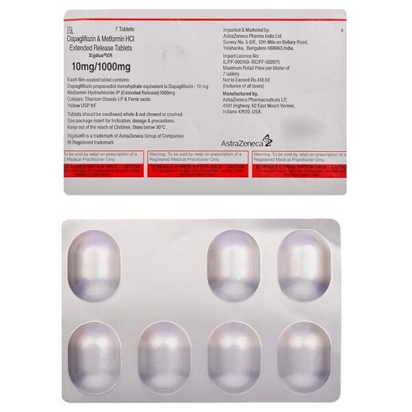 XIGDUO 10 MG/1000MG (DAPAGLIFLOZIN/METFORMIN)